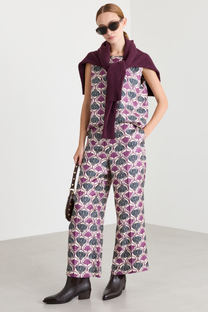 Pantalone fluido stampato - VIOLA BLU - Intrend