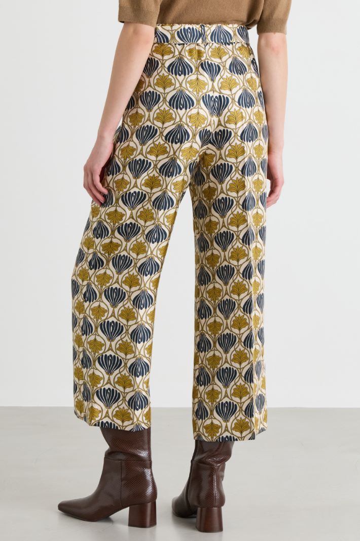 Pantalone fluido stampato - CAMMELLO BLU - Intrend - 4