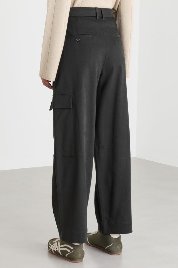 Pantalone cargo in drill - NERO - Intrend - 4