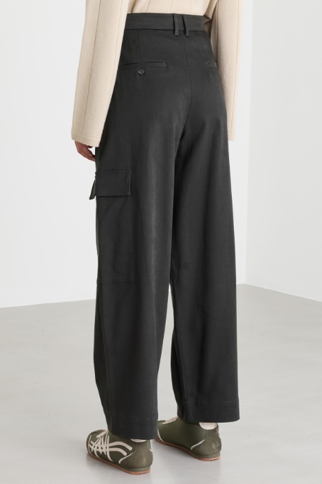 Pantalone cargo in drill di cotone