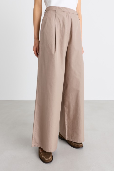 Pantalone ampio in popeline
