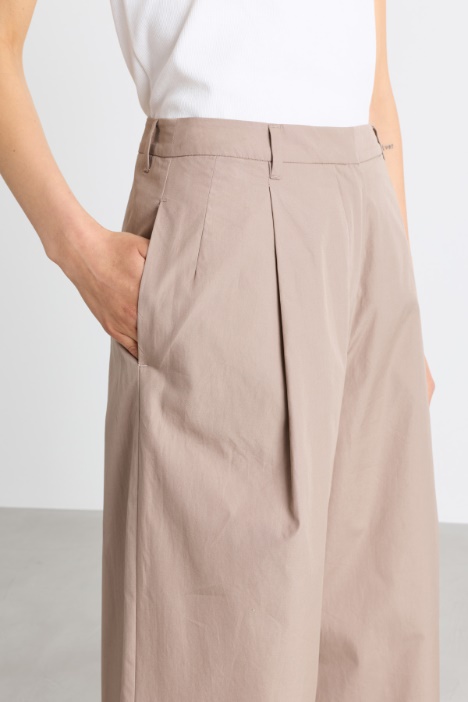 Pantalone ampio in popeline