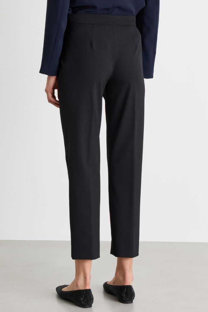 Pantalone in gabardina stretch - NERO - Intrend - 4