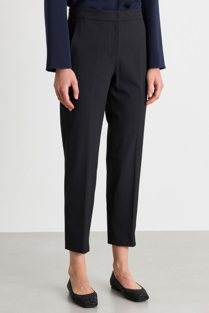 Pantalone in gabardina stretch - NERO - Intrend - 2