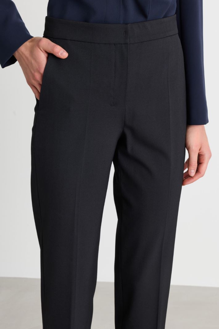 Pantalone in gabardina stretch - NERO - Intrend - 3