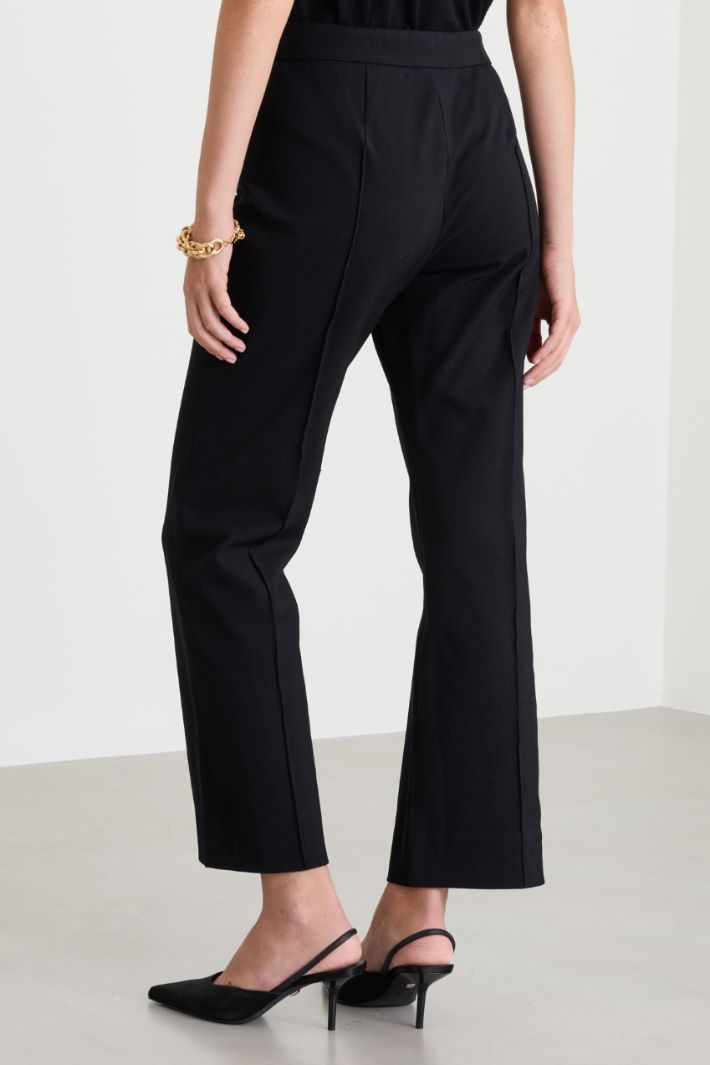 Straight-fit stretch trousers - BLACK - Intrend - 4