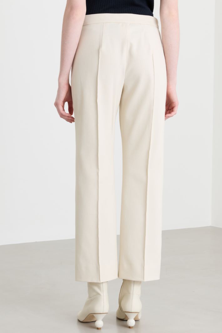Straight-fit stretch trousers - WHITE - Intrend - 4