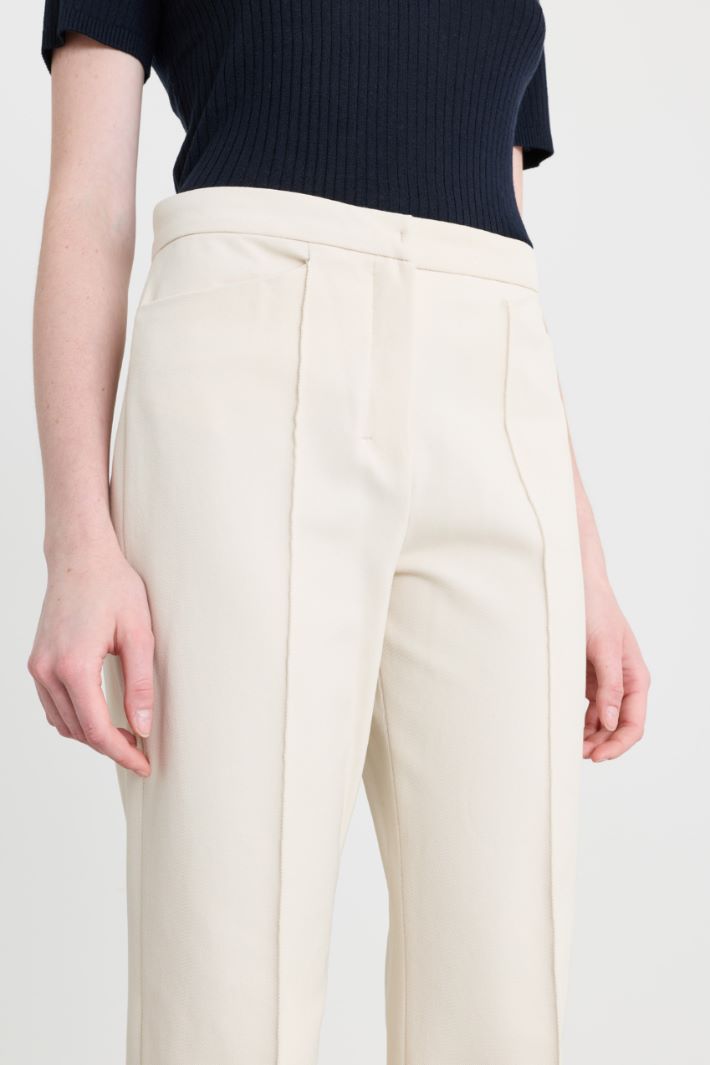 Straight-fit stretch trousers - WHITE - Intrend - 3