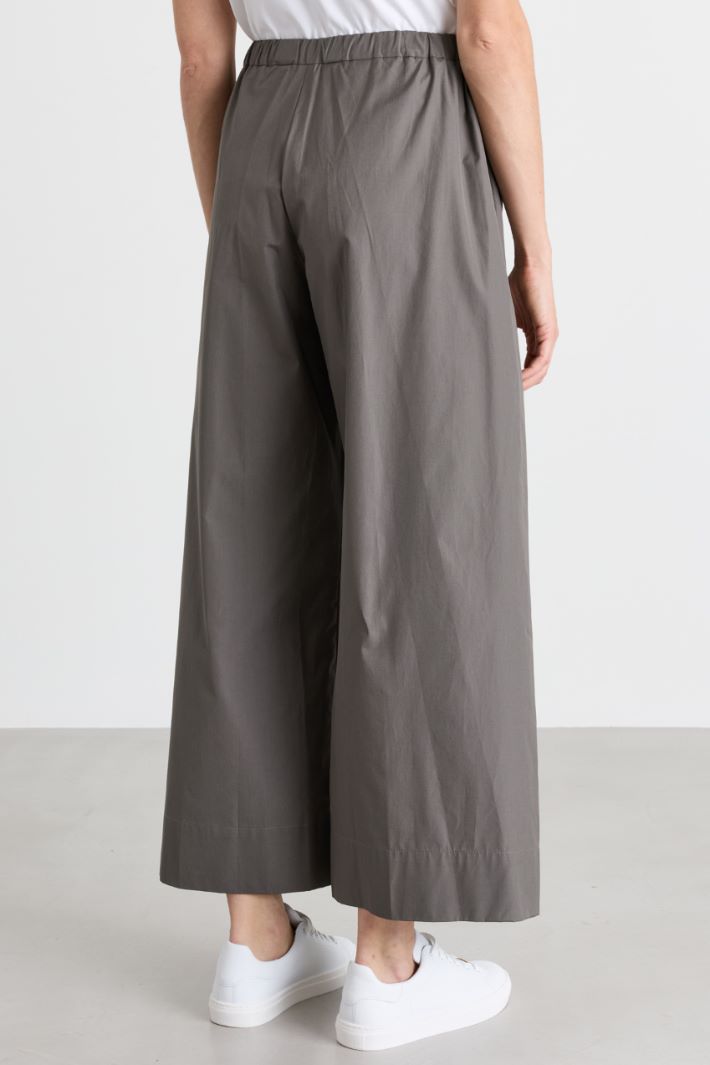 Drawstring poplin trousers - GREY - Intrend - 4