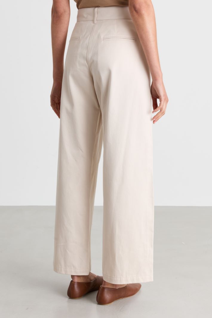 Pantalone in gabardina - BIANCO - Intrend - 4