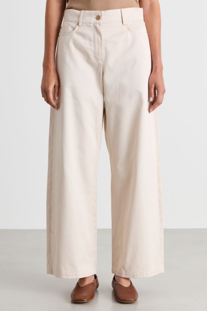 Pantalone in gabardina - BIANCO - Intrend - 2