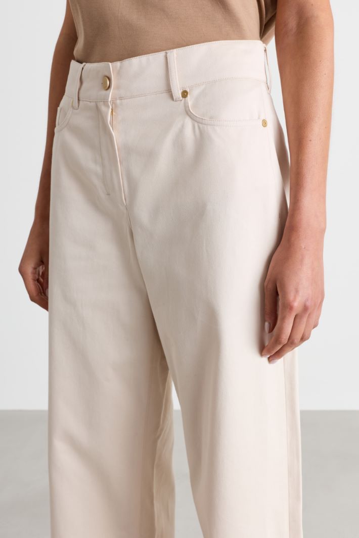 Pantalone in gabardina - BIANCO - Intrend - 3