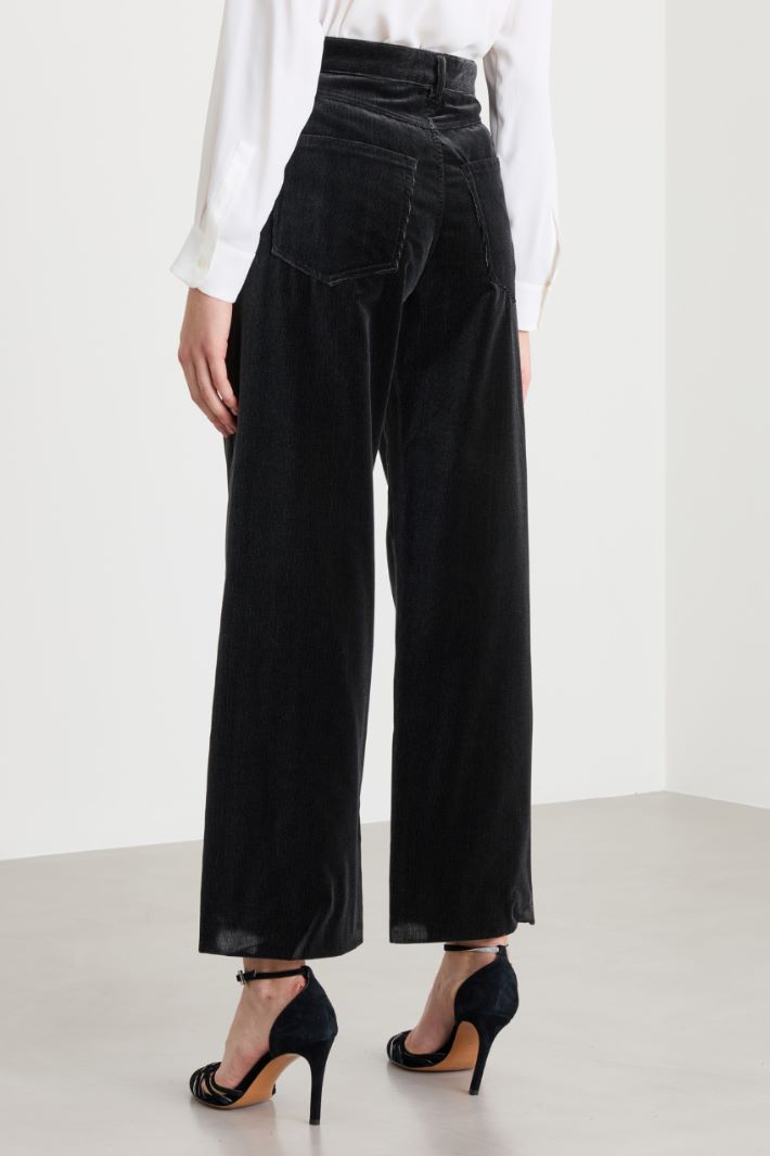 Straight-fit corduroy trousers - DARK GREY - Intrend - 4