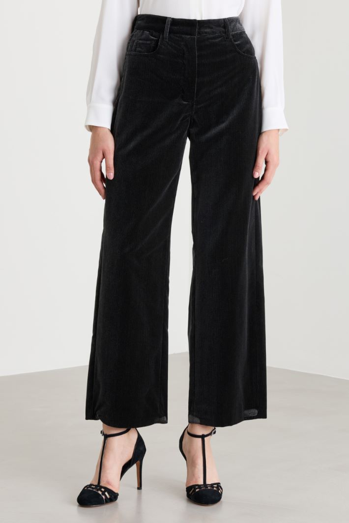 Straight-fit corduroy trousers - DARK GREY - Intrend - 2