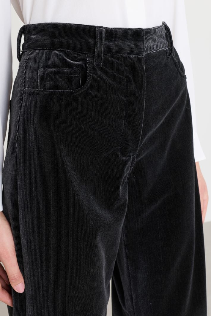 Straight-fit corduroy trousers - DARK GREY - Intrend - 3