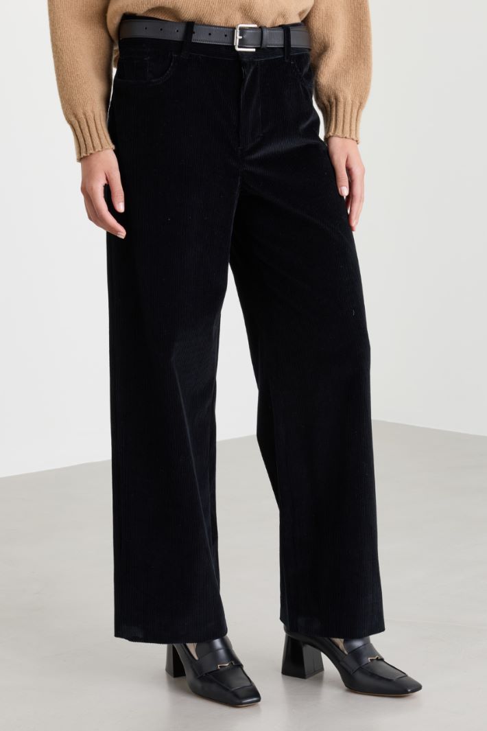 Pantalone in velluto - NERO - Intrend - 2