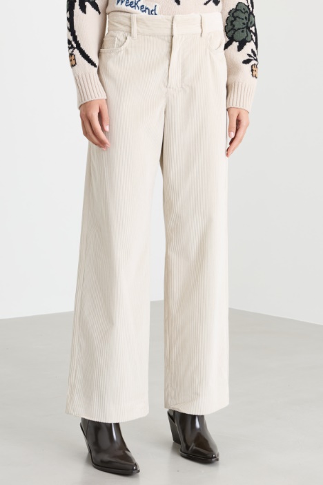 Pantalone in velluto di puro cotone