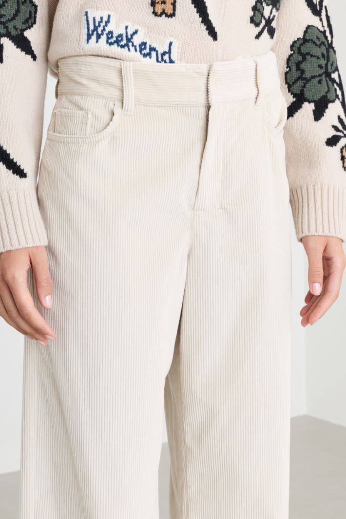 Pantalone in velluto - BIANCO - Intrend - 3