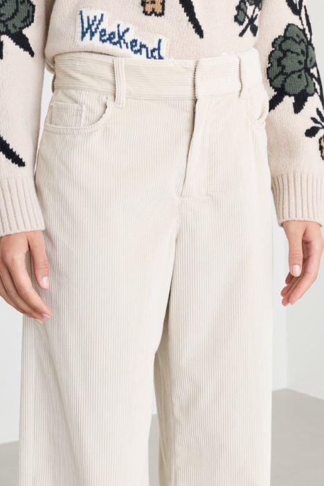Pantalone in velluto di puro cotone