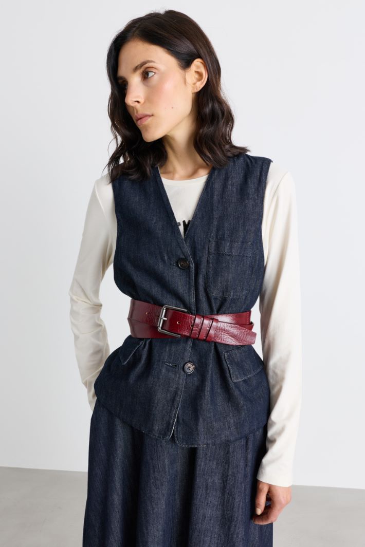 Single-breasted waistcoat - BLUE - Intrend - 2
