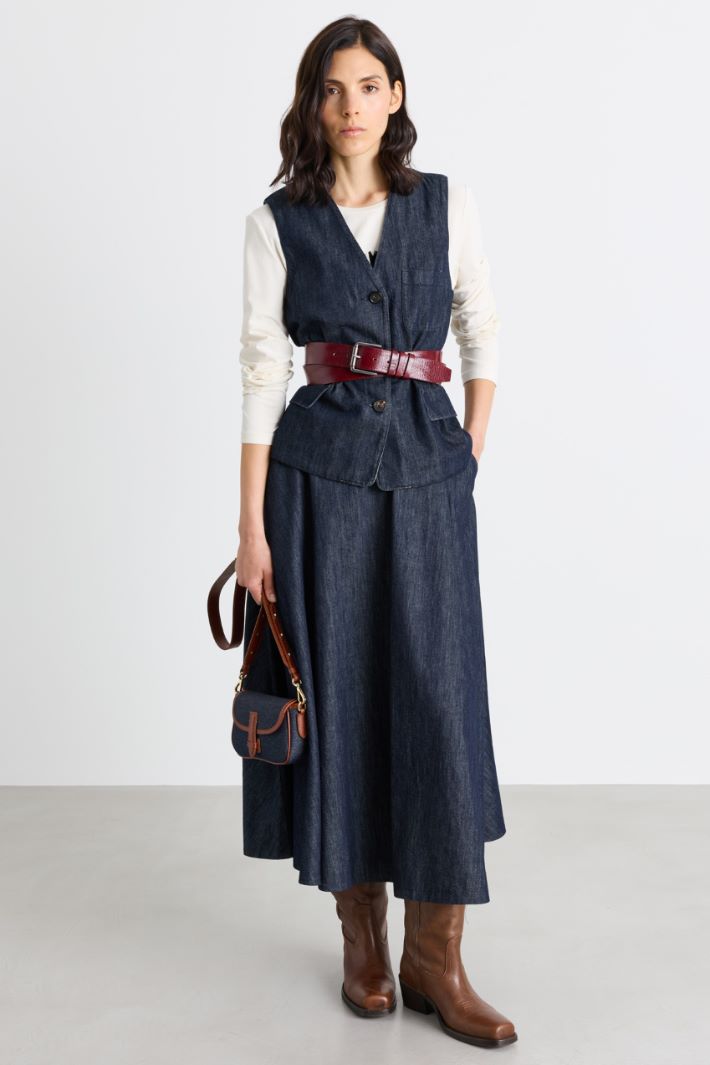 Single-breasted waistcoat - BLUE - Intrend