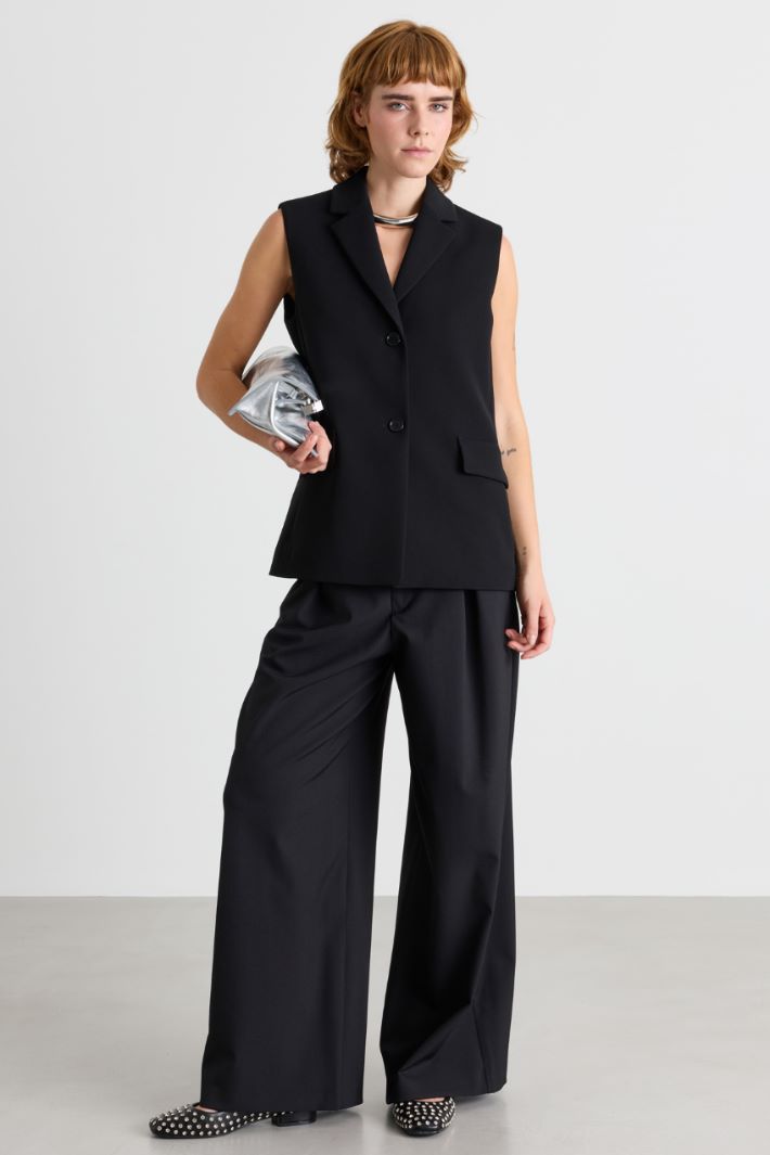Gerades Gilet aus Cady - SCHWARZ - Intrend