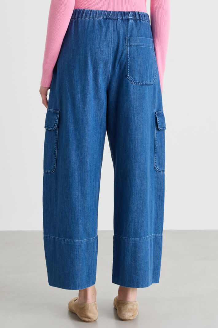 Jean cargo à maxi poches - BLEU - Intrend - 4