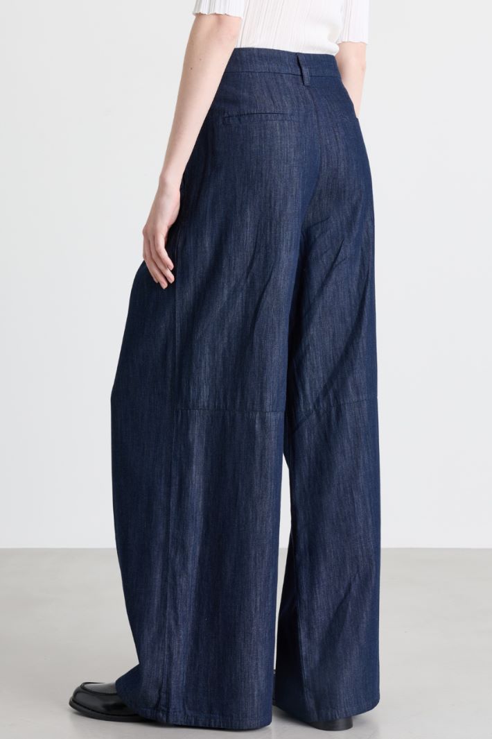 Pantalone ampio con doppia pinces - BLU - Intrend - 4