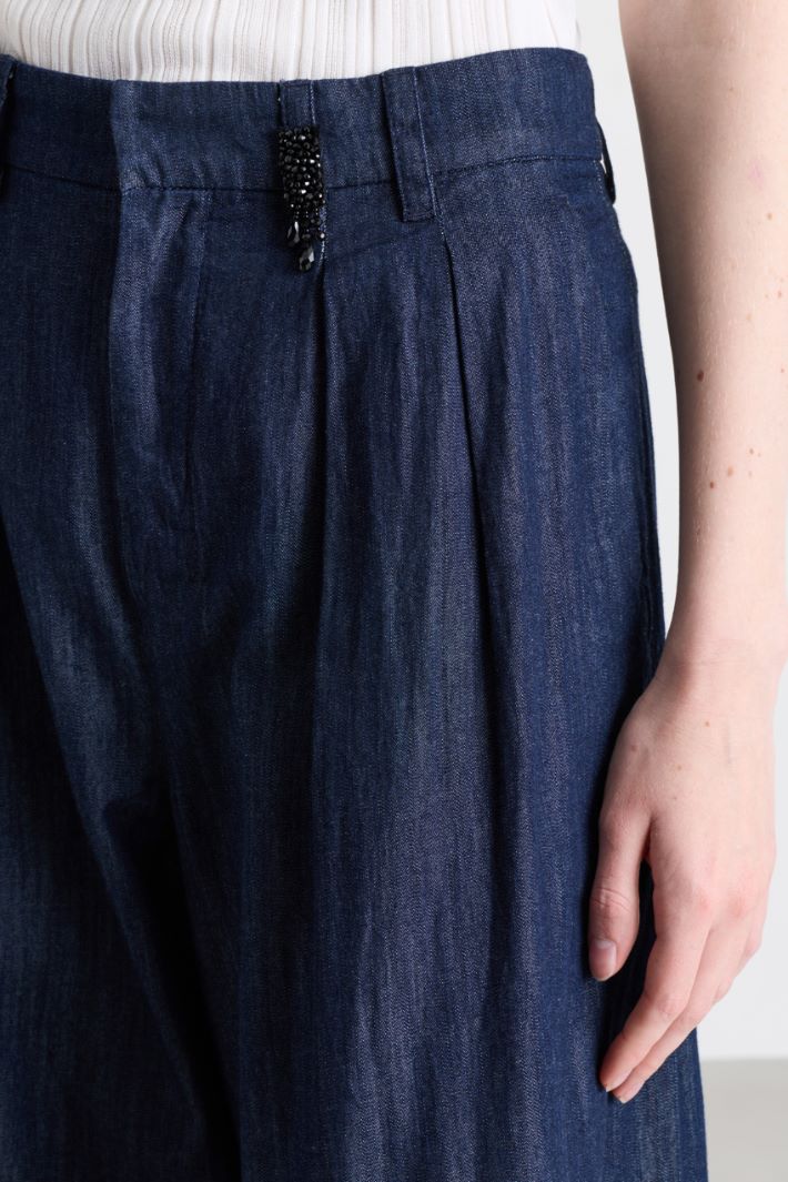 Pantalone ampio con doppia pinces - BLU - Intrend - 3