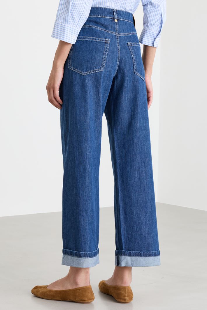 Jeans a gamba larga - BLU - Intrend - 4