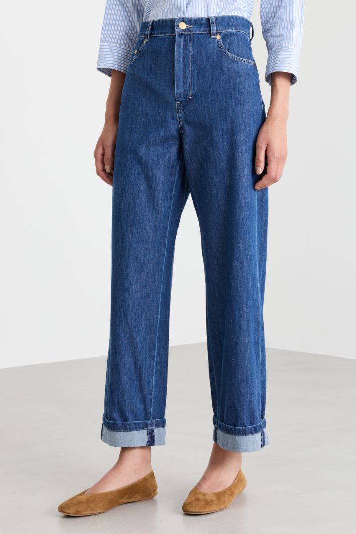 Jeans a gamba larga - BLU - Intrend - 2