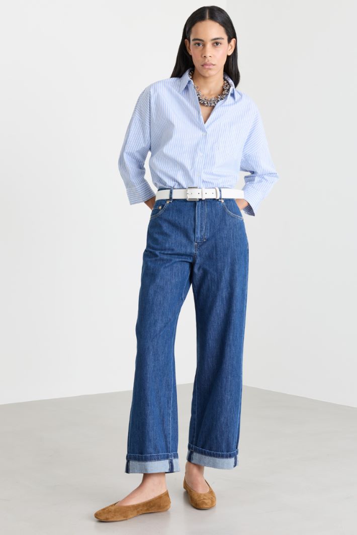 Jeans a gamba larga - BLU - Intrend