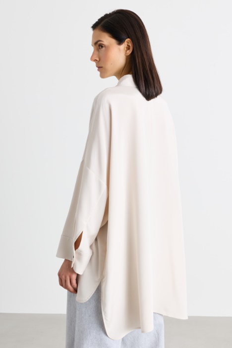Camicia ampia in crepe de chine di seta