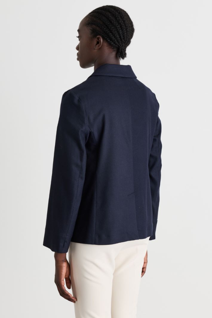 Vented flannel jacket - BLUE - Intrend - 4