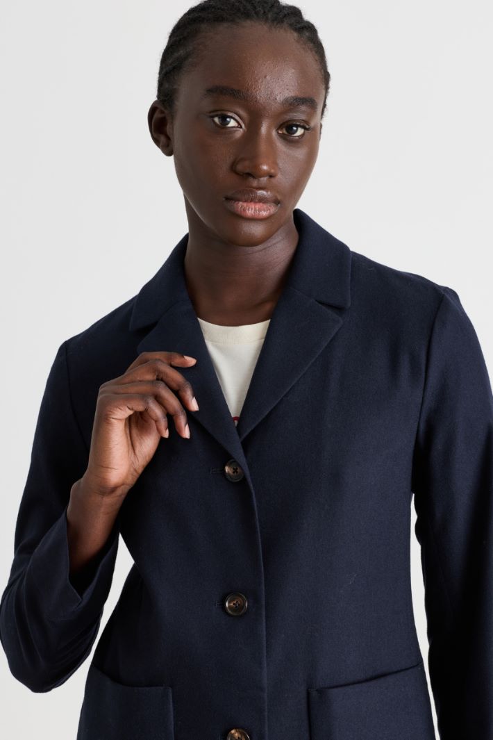 Vented flannel jacket - BLUE - Intrend - 3