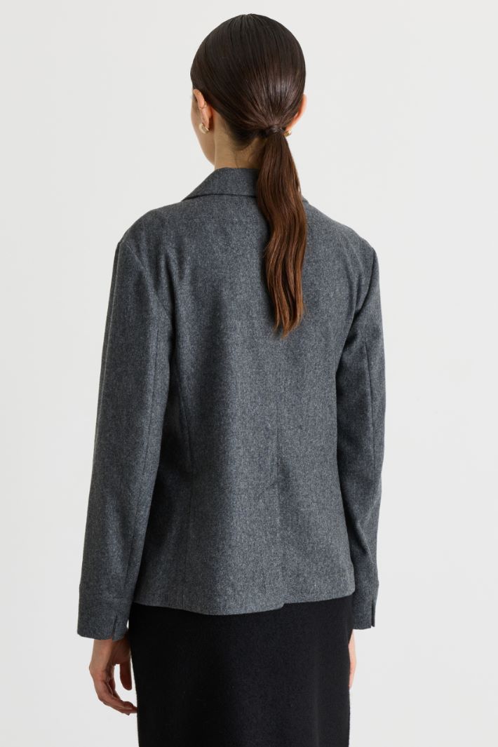 Vented flannel jacket - GREY - Intrend - 4