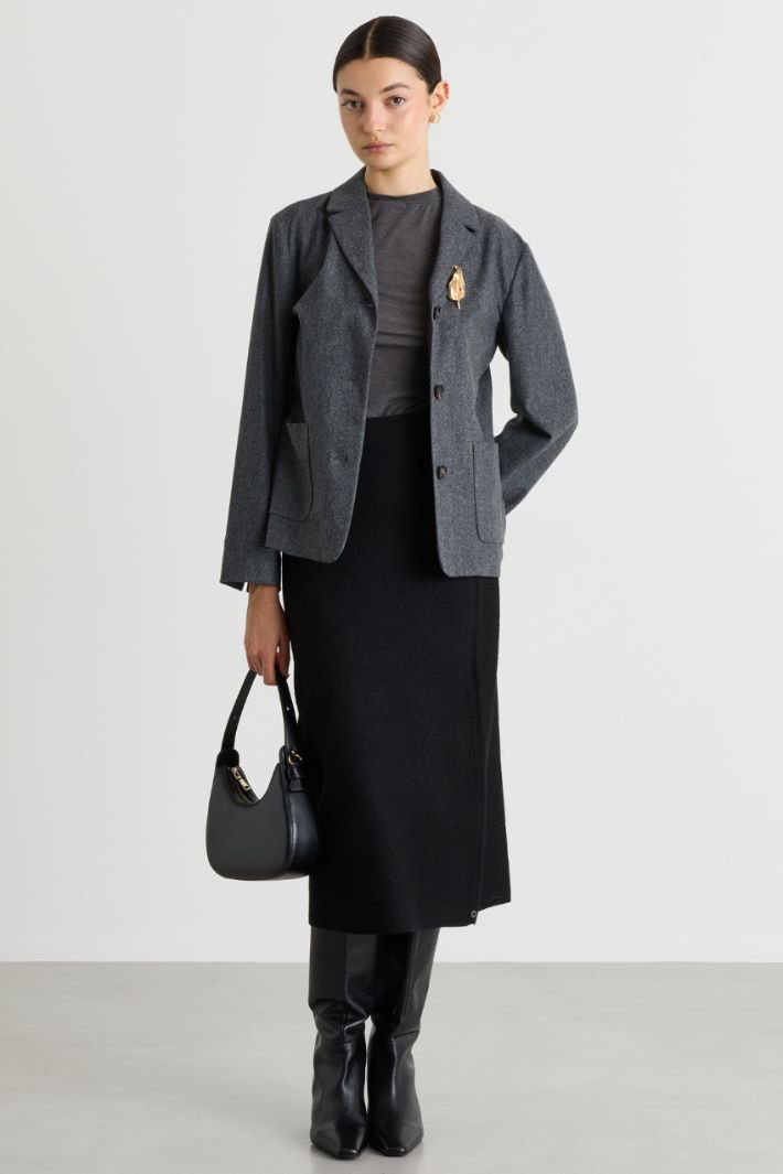 Vented flannel jacket - GREY - Intrend