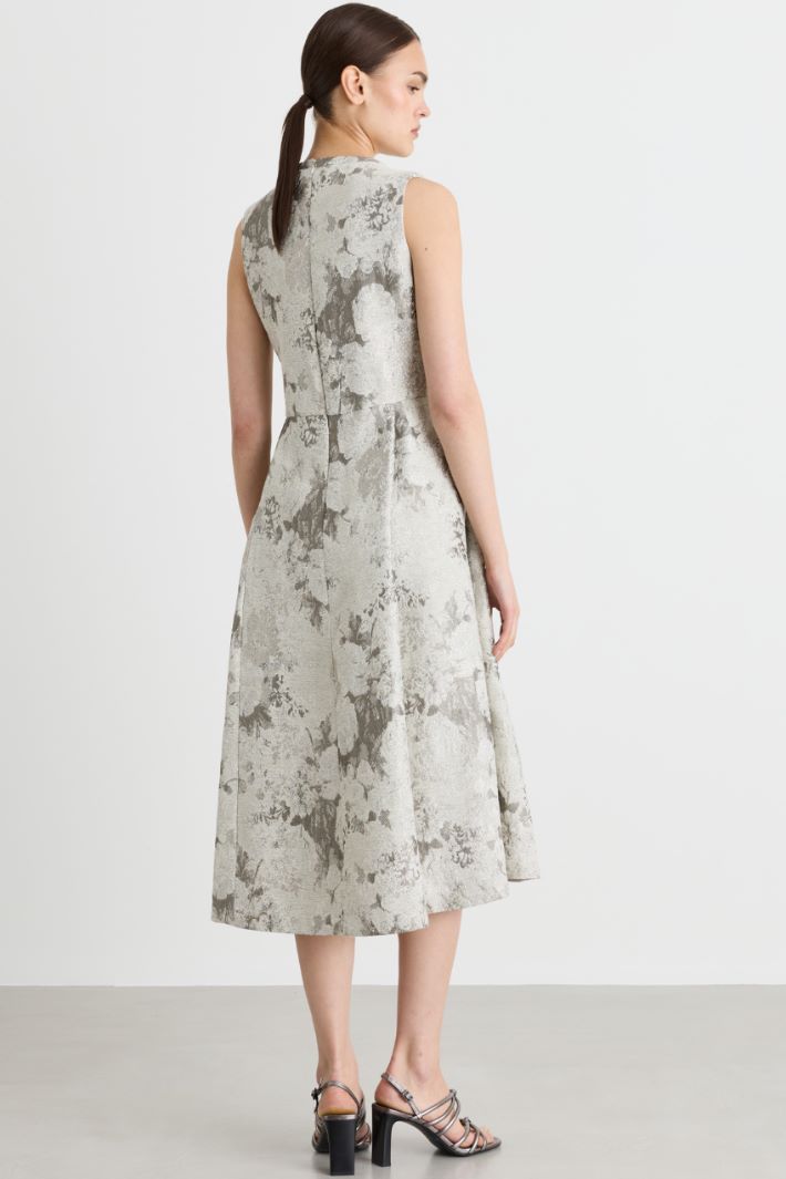 Sleeveless jacquard dress - GREY - Intrend - 4