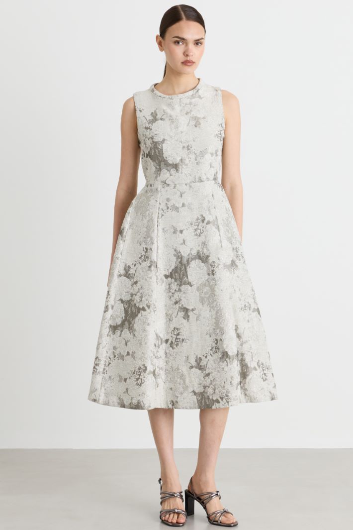 Sleeveless jacquard dress - GREY - Intrend - 2