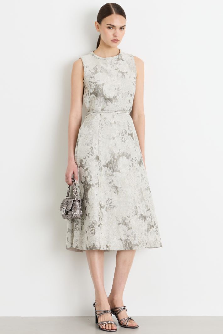 Sleeveless jacquard dress - GREY - Intrend
