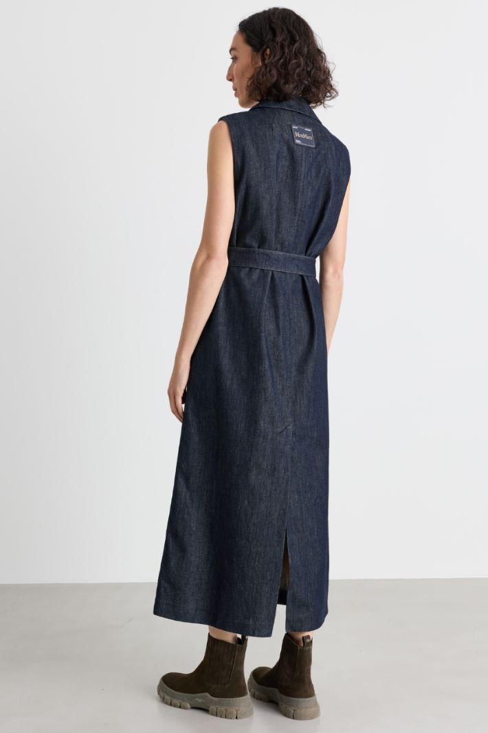 Sleeveless double-breasted dress - BLUE - Intrend - 4