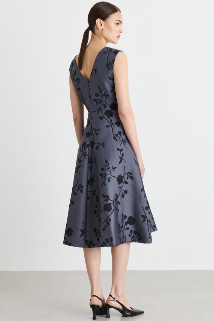 Fitted jacquard dress - GREY BLACK - Intrend - 4