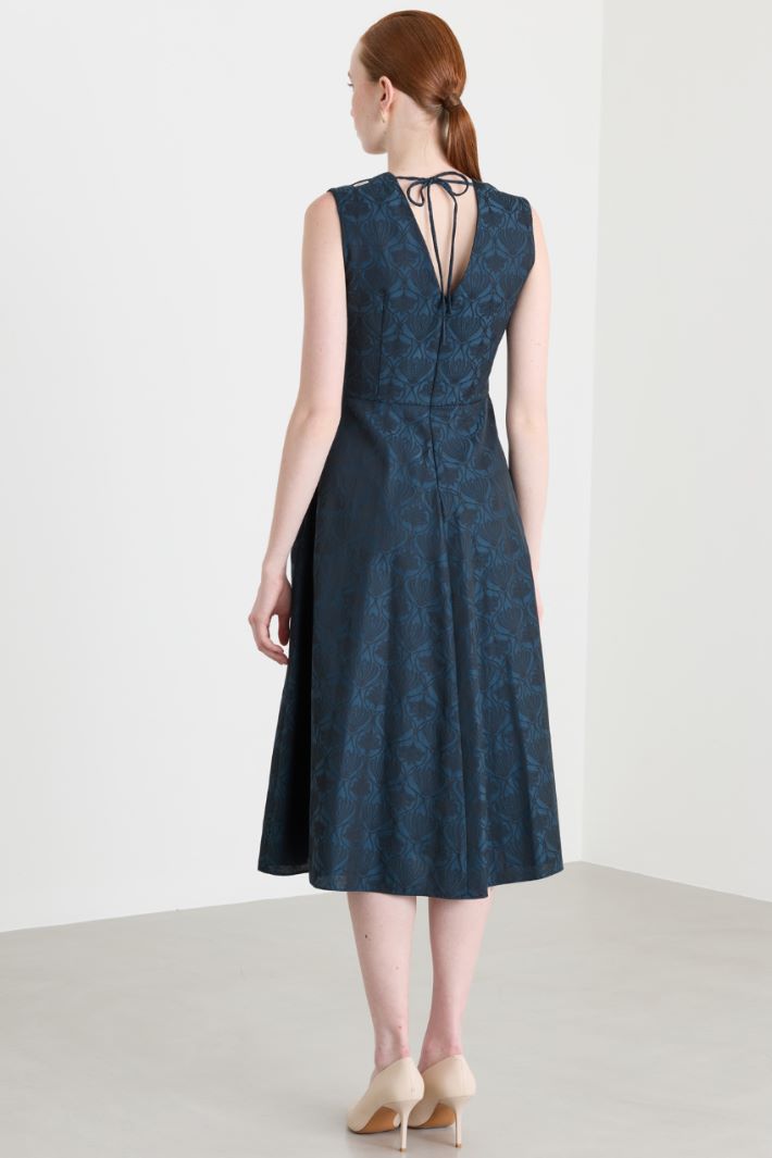Flared jacquard dress - BLUE - Intrend - 4