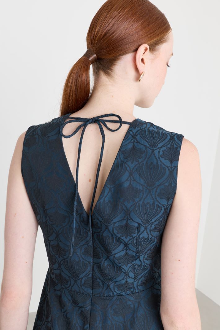 Flared jacquard dress - BLUE - Intrend - 3