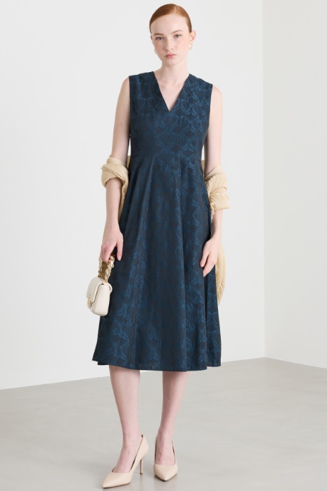 Flared jacquard dress - Intrend