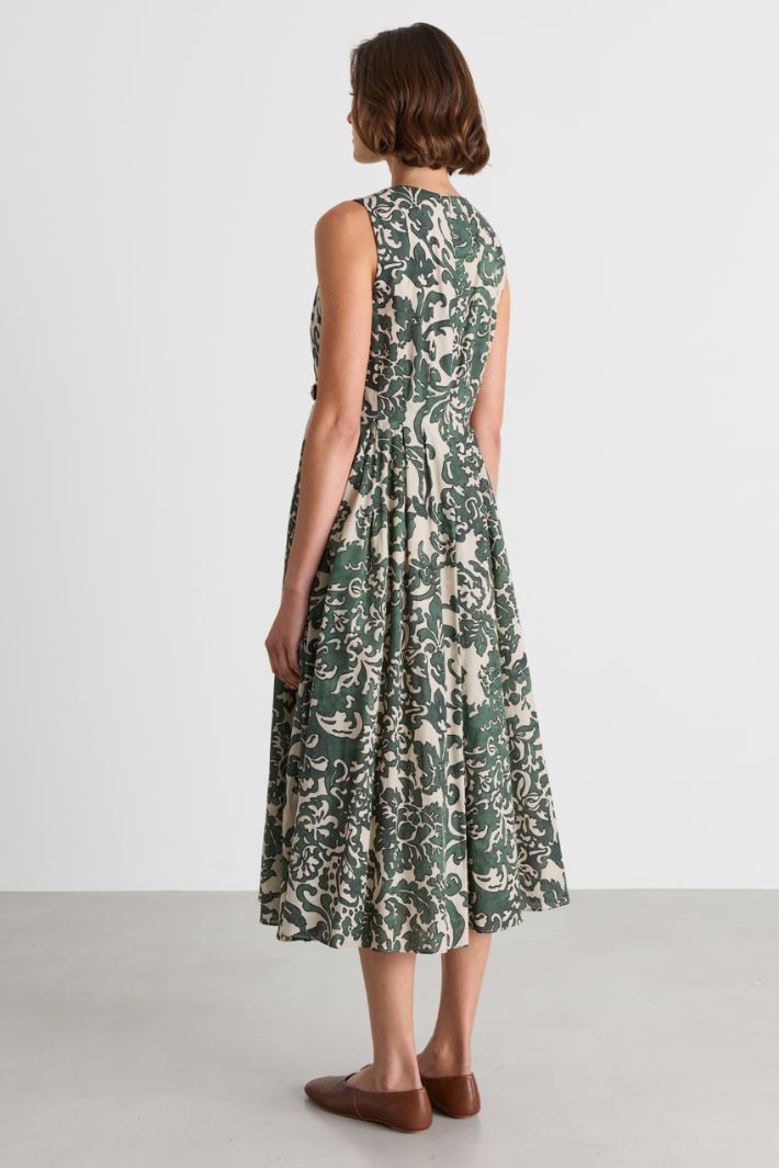 Printed Voile Dress - GREEN - Intrend - 4