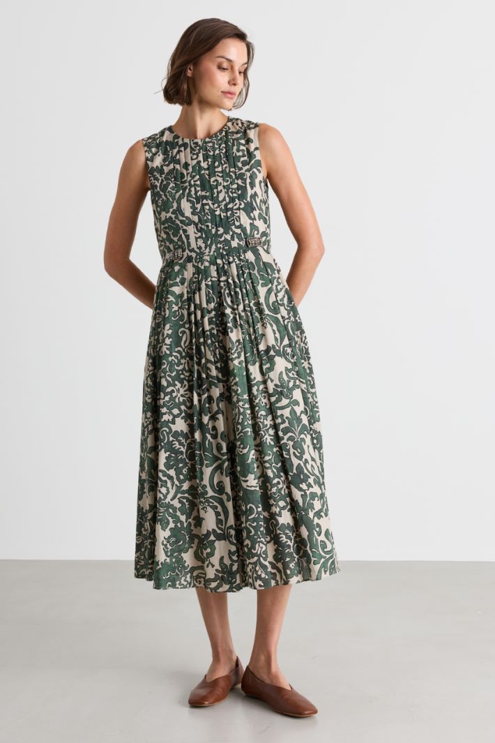 Printed Voile Dress - GREEN - Intrend - 2