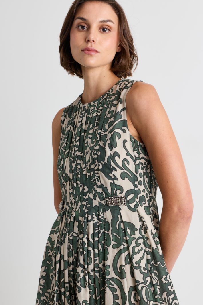 Printed Voile Dress - GREEN - Intrend - 3