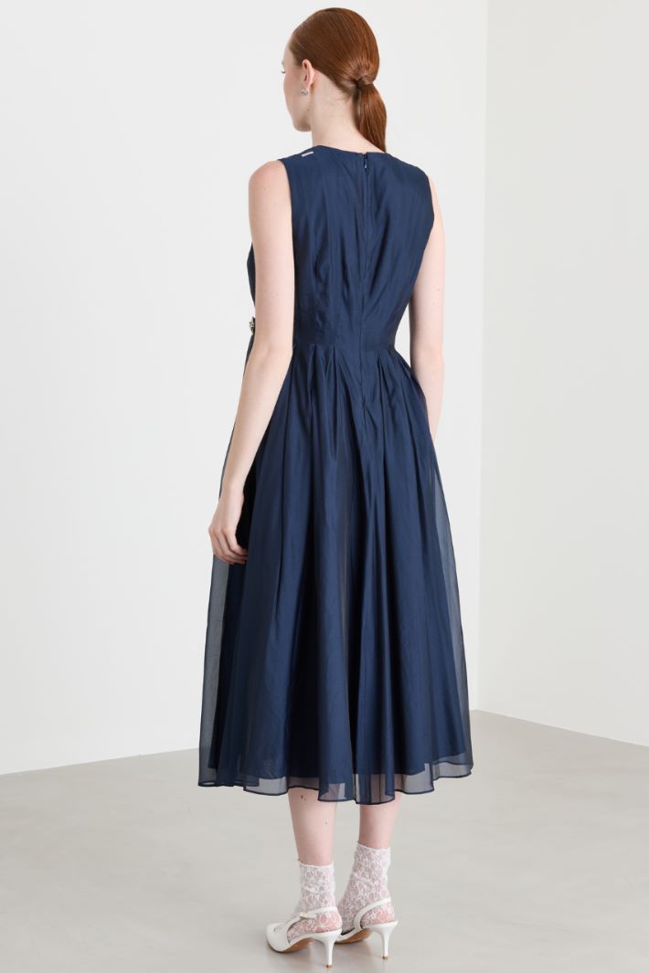 Plissé Organza Dress - BLUE - Intrend - 4
