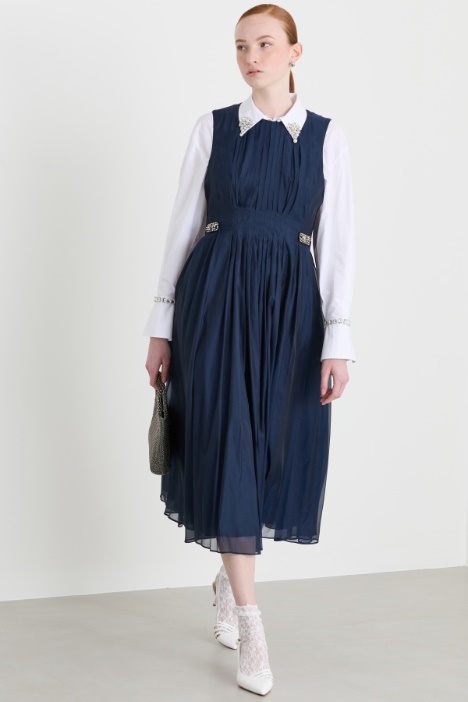 Plissé Organza Dress - Intrend